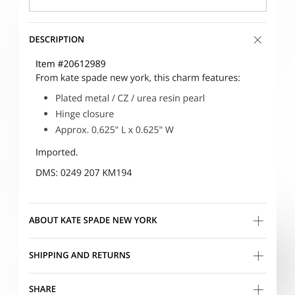 NEW Kate Spade One In A Million Popcorn Charm - Picture 4 of 10